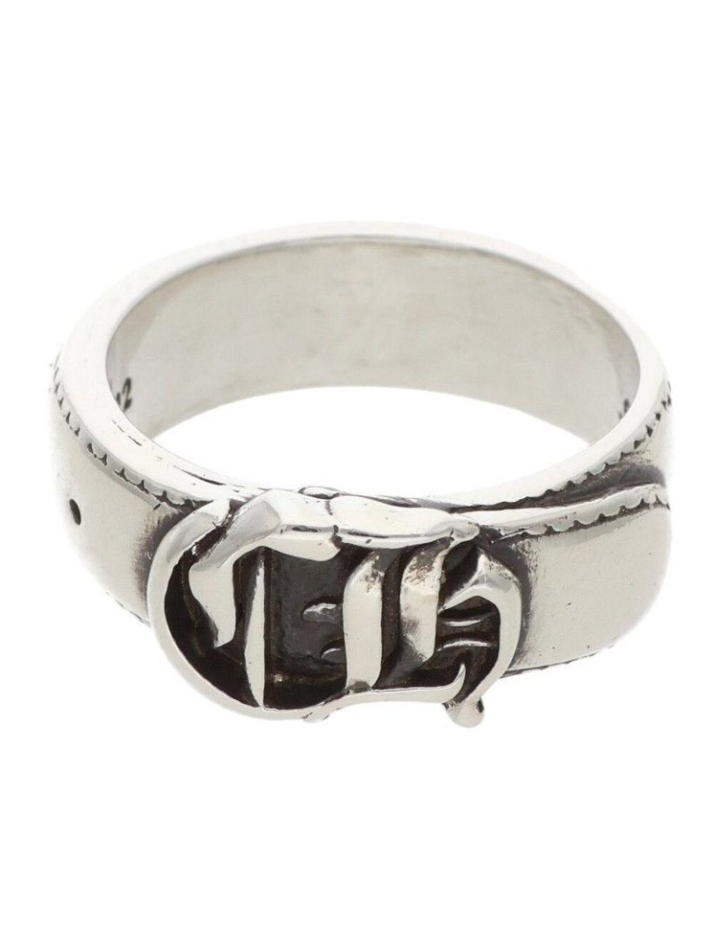 Chrome Hearts Belted CH Small CH Logo Silver Ring